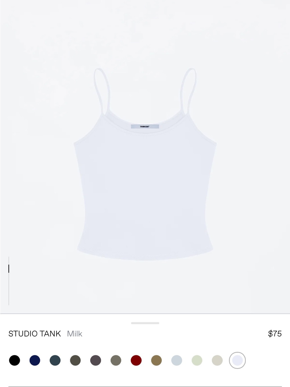 Studio Tank Slim Spaghetti-Strap Tank — White